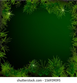 Christmas tree branches vector background