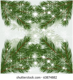 Christmas tree branches vector background