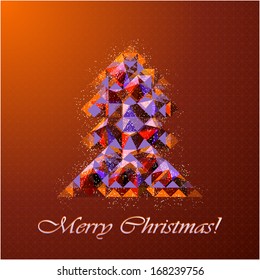 christmas tree in bright colors.Vector Illustration 
