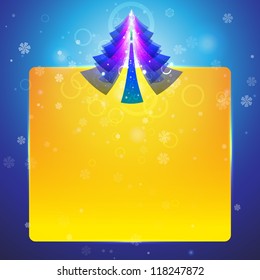 Christmas tree with bright gold leaf for your congratulations