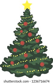 Christmas tree with bright lights
