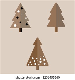 Christmas tree in brown color vector