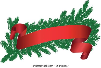 Christmas tree brunch with red ribbon