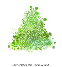 Pinselstriche an Weihnachtsbäumen. Handzeichnung. Nicht KI, Vektorgrafiken.