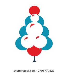 a Christmas tree built from solid ghost balloons