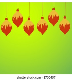 christmas tree bulbs top border with copyspace