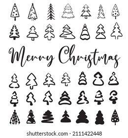 Christmas tree bundle, Christmas Tree EPS, Christmas tree wrap,  Merry Christmas Quote