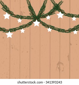Christmas tree bunting with star vector