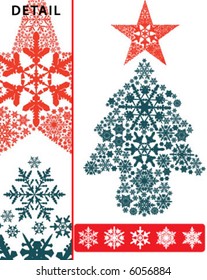 Christmas tree by 5 perfect snowflake shape