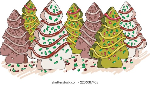 Christmas Tree Cakes Forest Sublimation, Christmas SVG
