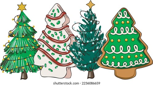 Christmas Tree Cakes With Lighs