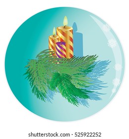 Christmas tree with candles in a bowl