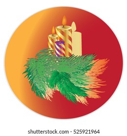 Christmas tree with candles in red bowl