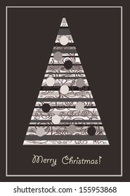 Christmas tree. Christmas card. 