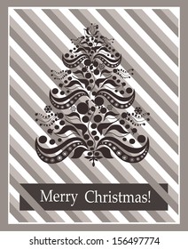 Christmas tree. Christmas card.