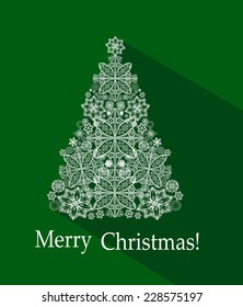 Christmas tree. Christmas card.