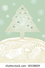 Christmas tree. Christmas Card