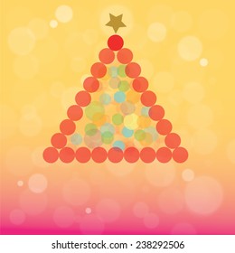 Christmas tree card background, bokeh light