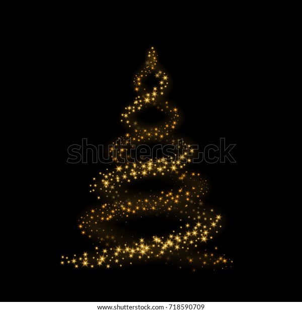 Download Christmas Tree Card Background Gold Christmas Stock Vector Royalty Free 718590709 PSD Mockup Templates