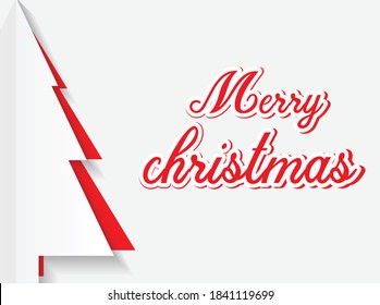 Christmas tree card background , paper cut style . paper cut christmas