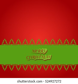 Christmas tree card background , paper cut style