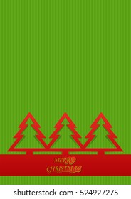 Christmas tree card background , paper cut style