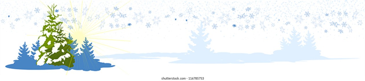Christmas tree card banner