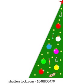 Christmas tree card design template with empty space.