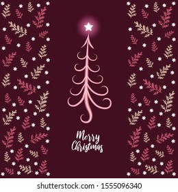 christmas tree card design vector