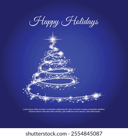 Christmas tree card, Glow Christmas tree card, Christmas tree