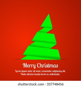 Christmas tree card, origami design