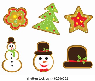 Christmas tree card with snowman cookies