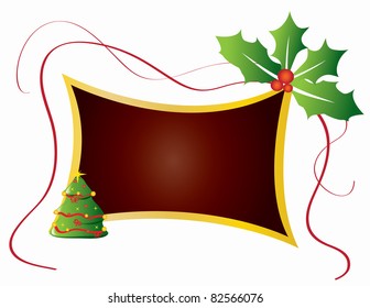 Christmas tree card with stars and balls