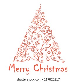 Christmas tree card with typography