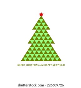 Christmas tree Christmas card. Vector EPS 10 illustration.