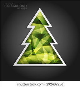 Christmas tree Christmas card. Vector EPS 10 illustration.