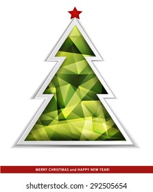 Christmas tree Christmas card. Vector EPS 10 illustration.