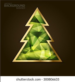 Christmas tree Christmas card. Vector EPS 10 illustration.