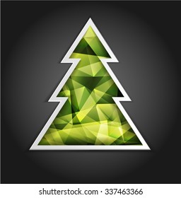 Christmas tree Christmas card. Vector EPS 10 illustration.