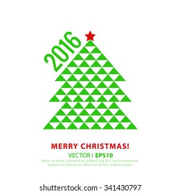 Christmas tree Christmas card. Vector EPS 10 illustration.