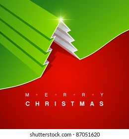 Christmas tree card. Vector EPS10.