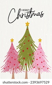 Christmas Tree Card Vector - Festive Holiday Greeting Illustration