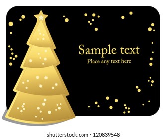 Christmas tree card. Vector illustration.