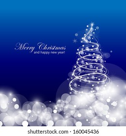 Christmas Tree Card - Vector Illustration, Graphic Design Editable For Your Design