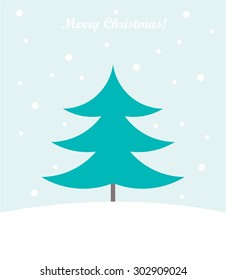 Christmas tree card. Vector illustration