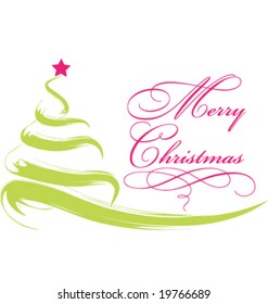 Christmas Tree Card with the words Merry Christmas