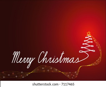 Christmas tree and Christmas carol - vector image