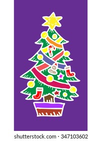 Christmas tree cartoon