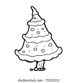 caricatura de un árbol de navidad