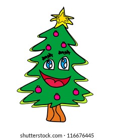 christmas tree cartoon character